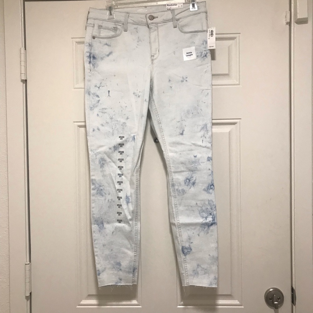 Old Navy Acid Wash Bleached Rockstar Jeans Size 10